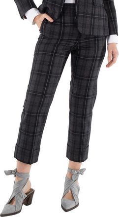 Thom Browne Ladies Charcoal Check-Pattern Cropped Trousers, Brand Size 38 (US Size 2)