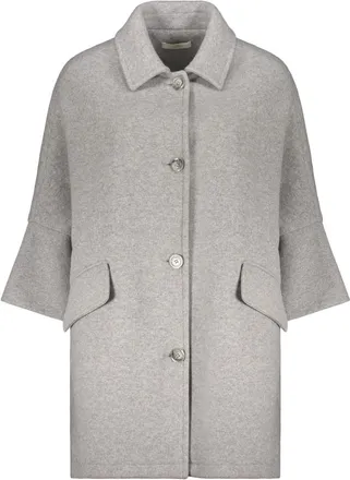 Fedeli Jassen, Dames, Grijs, M, Wol, Single-Breasted Coat