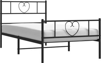 vidaXL Estructura Cama Sin Colch&oacute;n Con Estribo Metal Negro 90x190 Cm Vidaxl
