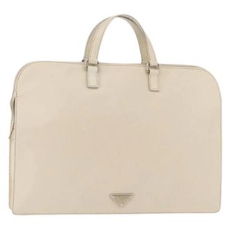 Prada Pre-owned Handbags, female, Beige, Size: ONE SIZE Pre-owned Vintage Business Bag