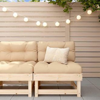 vidaXL Sof&aacute; Central Con Cojines Madera Maciza De Pino Vidaxl