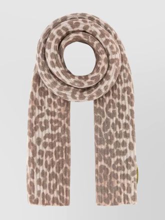 Ganni animal print scarf soft texture