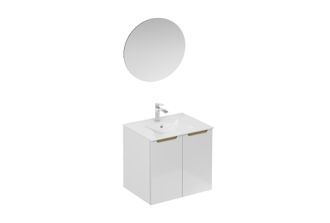 Puma Naturel - Conjunto De Ba&ntilde;o Con Lavabo Que Incluye Mezclador De Lavabo, Ca&ntilde;o Y Sif&oacute;n Stilla, Blanco Brillante (ksetstilla024)