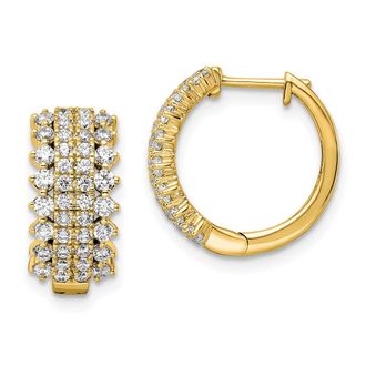 Diamond2Deal 14k Gold 1 ct Lab Grown Diamond Hinged Hoop Earrings VS Clarity, G-H Color