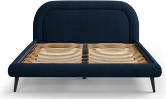 BLOOMINGLOFT Elegantes Design Polsterbett Maia, Bouclé Dunkelgrau