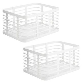 mDesign Metal Pantry Basket with Handles - Set of 2 - Matte White at Nordstrom