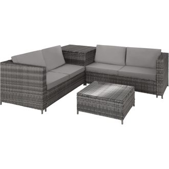 TecTake Garden Furniture Set Siena in Light Grey | Size: 4 Person