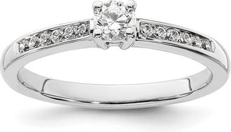 Diamond2Deal 14k White Gold Lab Grown Diamond Wedding Band Ring 0.33Ct Clarity- VS Color- G-H