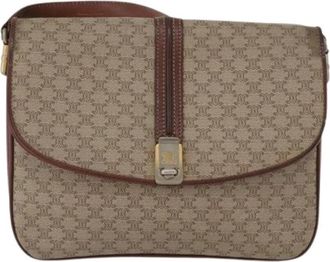 Celine Pre-owned Vintage macadam schoudertas - Dames - Vintage Schoudertas - Beige - ONE Size - Leer - Vintage