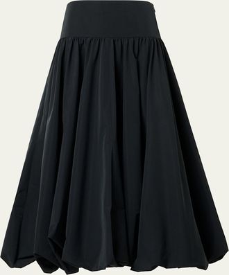 Akris Technical Taffeta Midi Bubble Skirt