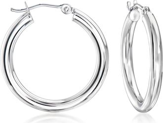 Ross-Simons 14kt White Gold Hoop Earrings
