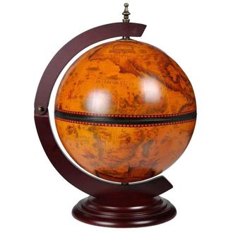Berkfield Home Tabletop Globe Bar Wine Stand Wood in Brown