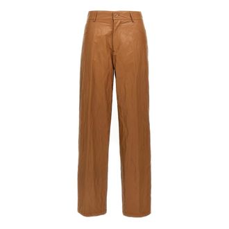 Nude Wide Trousers, female, Brown, M, Leather-effect Trousers