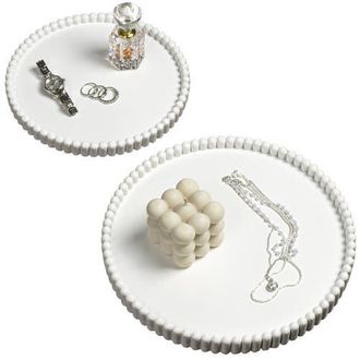 Happimess Opulence Modern Minimalist Concrete Fluted Edge Decorative Jewelry Trays in White at Nordstrom