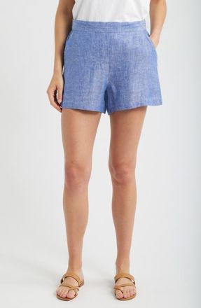 Frank & Eileen Linen Pull-On Shorts in Navy Linen at Nordstrom, Size X-Small