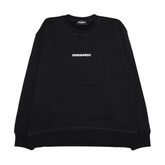 Dsquared2 Kids Sweatshirts, male, Black, 16 Y, Kids Black Jumper Crew Neck Logo