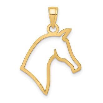 Diamond2Deal 10k Yellow Gold Cut-Out Horse Head Profile Charm