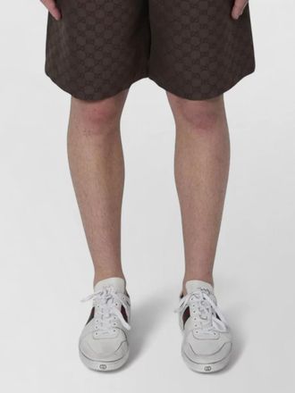 Gucci gg pattern linen blend wide leg shorts