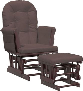 vidaXL Sillón de lactancia con taburete tela marrón Vidaxl