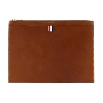 Thom Browne Laptop Bags & Cases, male, Brown, Size: ONE SIZE Vacchetta Leather Medium Document Holder