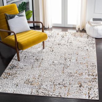 Safavieh Amelia Machine Made Area Rug, Grey / Gold Contemporary Style Easy Care