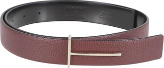 Tom Ford T Slim Leather Belt - female - Tom Ford - Belts - Red - 80 CM - Accessories