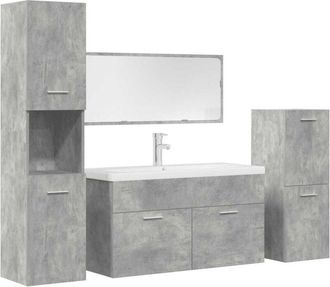vidaXL Set Muebles De Ba&ntilde;o 5 Piezas Madera Ingenier&iacute;a Gris Hormig&oacute;n Vidaxl