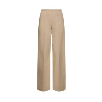 Moncler Open Cuff Trousers - female - Moncler - Wide Trousers - Beige - XS - Trousers