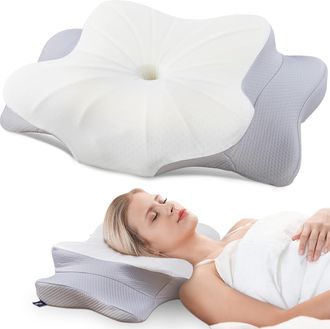 OEM Almohada Cervical Ergon&oacute;mica Para Quienes Duermen De Lado, Boca Arriba O Boca Abajo, Almohada De Cuello Y Hombros De Espuma Viscoel&aacute;stica, Con Funda, 