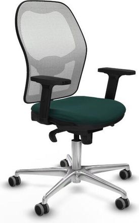 Piqueras y Crespo Piqueras Y Crespo - Jorquera Sincro Malla Blanca Similpiel Verde Botella Brazos 2d Base Aluminio Ruedas 65mm Engomada