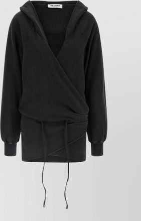 The Attico cotton hooded v-neck mini dress