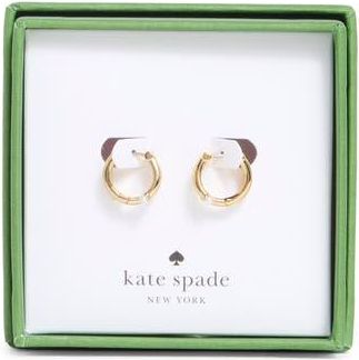 Kate Spade New York faux pearl huggie hoop earrings in Cream /Gold at Nordstrom Rack