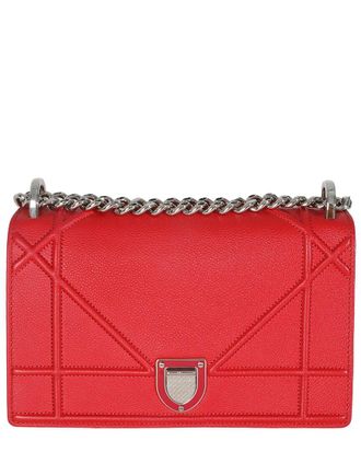 Dior Red Leather Small Diorama Flap Bag (Authentic Pre-Loved)