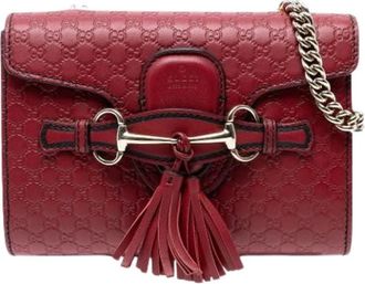 Gucci Pre-owned Mini Bags, female, Red, Size: ONE SIZE Pre-owned Leather Mini Bag
