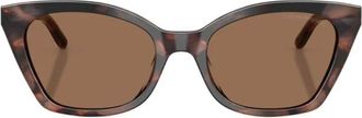 Emporio Armani Zonnebril met kattensnoetje - Dames - Accessoires - Bruin - Maat: ONE Size