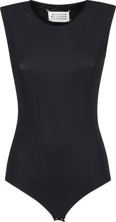 Maison Margiela Tops, Dames, Zwart, S, Naadloze Mouwloze Top in Stretch Jersey