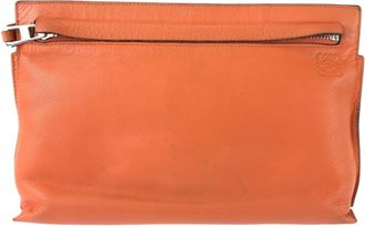 Loewe Orange Leather Pouch Wash Bag (Pre-Owned)