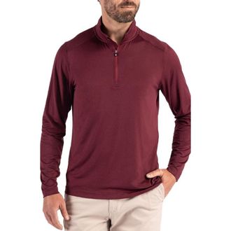 Cutter & Buck Coastline Epic Comfort Half Zip Performance Pullover in Bordeaux at Nordstrom, Size Xxx-Large