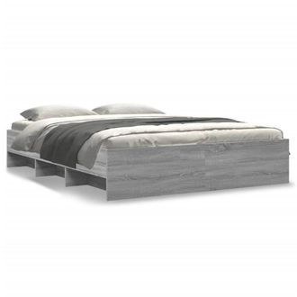 Berkfield Home Bed Frame Frame Grey Sonoma 150x200 cm King Size Wood