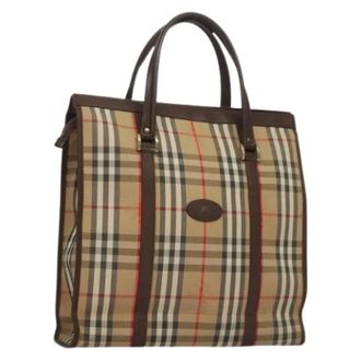 Burberry Pre-owned Tote Bags, female, Beige, Size: ONE SIZE Pre-owned Canvas Tote Bag