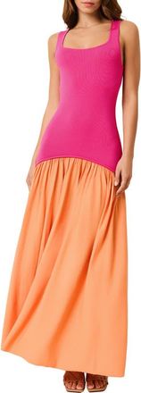 Solid & Striped The Camila Two-Tone Dress in Orange Soda X Paradise Pink at Nordstrom, Size X-Small