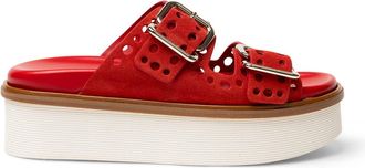 Tod's Tods Perforated Buckle Platform Sandals