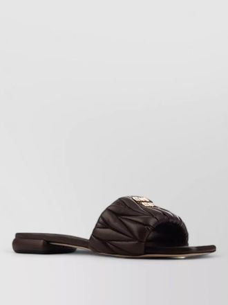 Miu Miu slides flat sole open toe quilted design