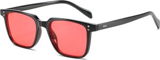Generic Square Mens Outdoor Sunglasses Vacation Driving Womens Commuting Sun Glasses(Red)