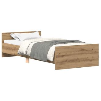 Berkfield Home Bed Frame without Mattress Artisan Oak 100x200 cm Engineered Wood in Brown