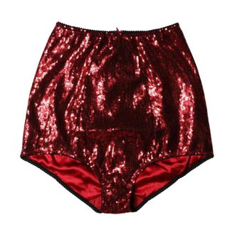 Dolce & Gabbana Sequin Embellished High Waist Girdle Underwear - female - Dolce & Gabbana - Underpants - Red - S - Underwear