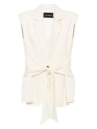 Karl Lagerfeld fluid wrap gilet - White