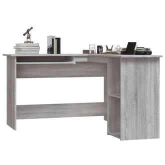 Berkfield Home Modern Corner Desk Grey Sonoma 120x140x75 cm Engineered Wood | Size: 120 x 140 x 75 cm