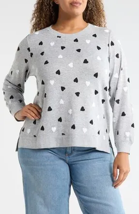 Lucky Brand Crewneck Pullover in Light Grey at Nordstrom Rack, Size 3X
