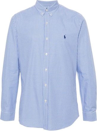 Polo Ralph Lauren Overhemden, Heren, Blauw, S, Katoen, Blauw en Wit Overhemd